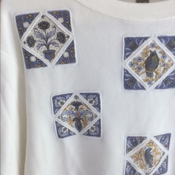 XL George Birds/Flowers Patchwork Sweatshirt - Picture 2 of 7